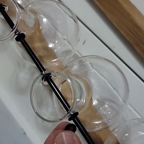 NEW Ivolador Desktop Glass 5 Bulb with Retro Wooden Stand - Picture 12 of 16